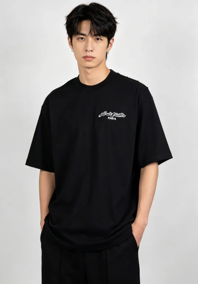 Louis Vuitton/Louis Vuitton heavy duty frayed embroidered patch embroidered short sleeves